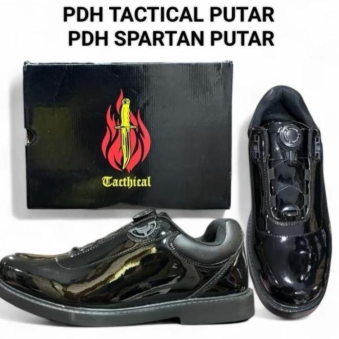 Tersedia sepatu pdh tactical tali putar/sepatu PDH tali putar tni polri Pantofel Pria