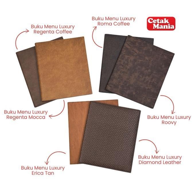 

TERMURAH - Cetak Mania - Buku Menu Kulit Luxury Jepit Baut Isi Plastik Mika A4 - Cafe, Coffee Shop, Restoran, Hotel