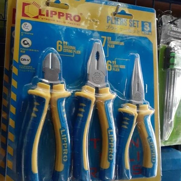 Lippro Tang Set Isi 3 Pcs Tang Kombinasi Potong Lancip Set Lippro Jis