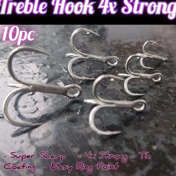 (Expert) 10pc Treble Hook BKB 4x Strong Tin Coating Murmer