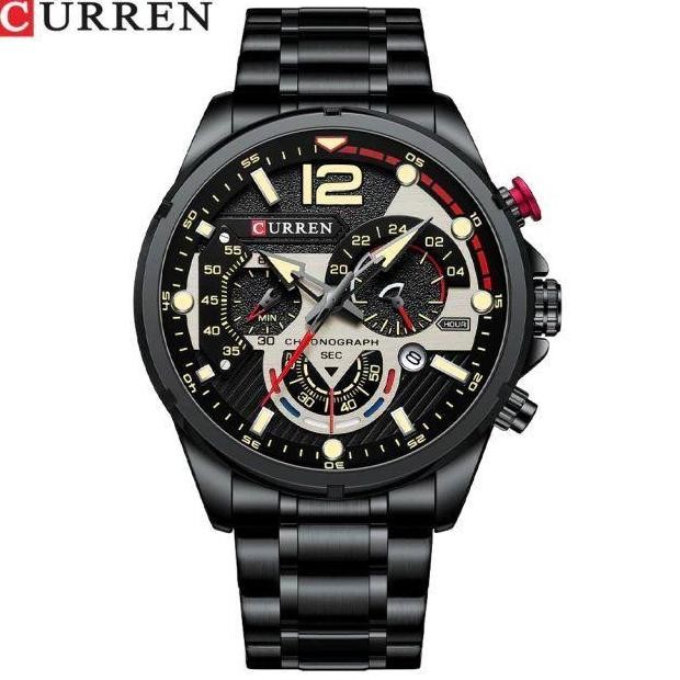 Grosir Jam Tangan Pria Analog Tali Stainless Steel Chronograph Aktif Curren 8395