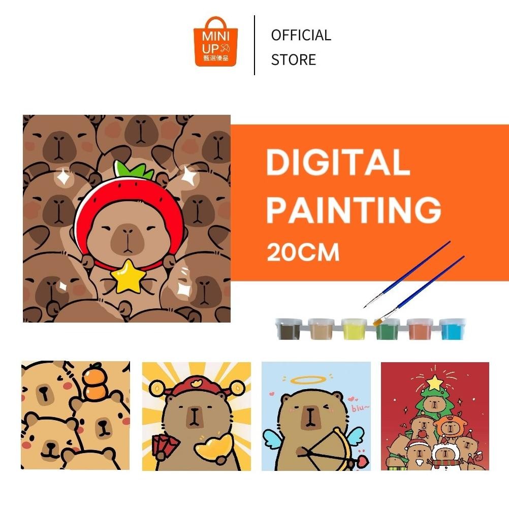 

Paint By Number 20CM Capybara DIY Painting Kit Canvas Paint Kit Digital Aesthetic Kanvas Lukis Kartun Lucu AST