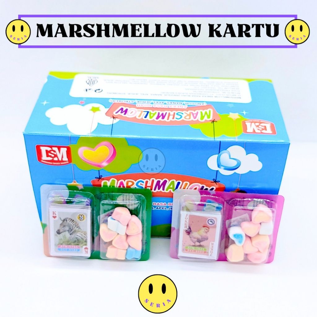 

Marshmallow kartu rasa buah isi 30 pcs permen mainan grosir murah