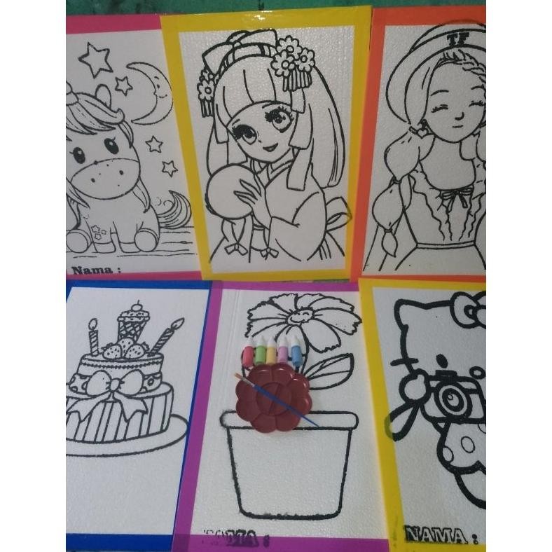 

paket 6 pics + cat 5 warna + palet cat + kuas ( lukis sterofoam double AST
