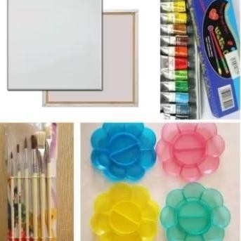

Paket Kanvas Lukis (Kanvas 40x60 + Kuas + Palet + Cat air) AST