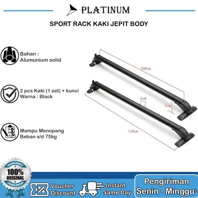 Cross Bar Platinum Universal / Cross Bar Universal / Kaki Rak Mobil Diskon
