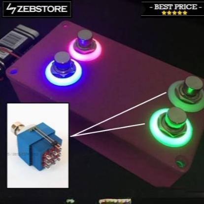 Saklar Switch Pedal Effects Stomp Foot Push 3PDT 9Pin Ring Light LED