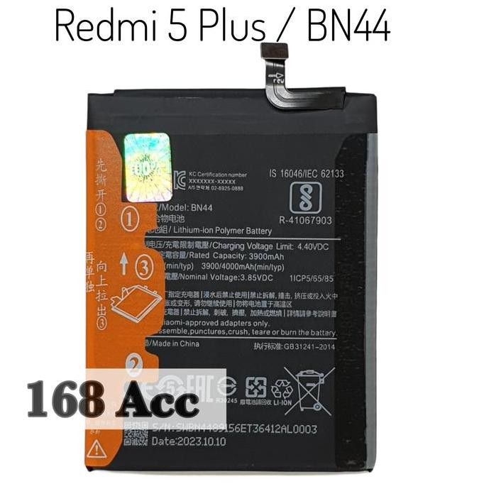 Baterai Batere Xiaomi Redmi 5 Plus 5+ Batre Xiaomi Bn44 Bn 44 Original