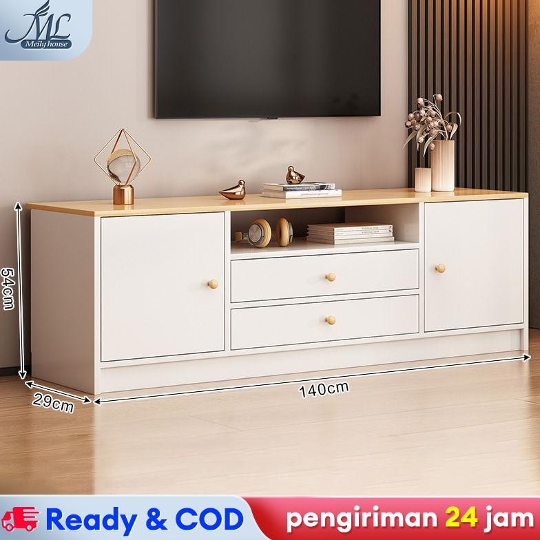 Meja TV Minimalis Modern 140cm Kabinet TV Tinggi Bufet TV Rak TV Lemari TV Desain Modernis Lemari TV
