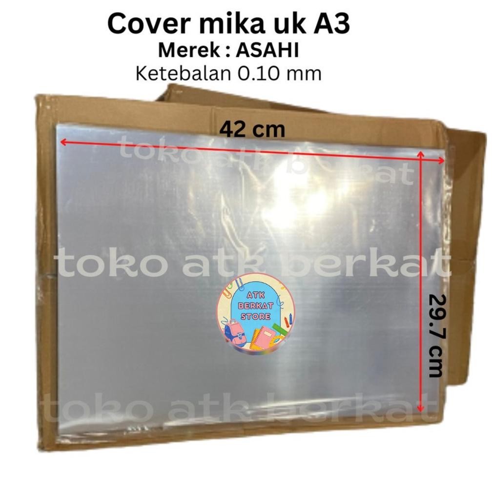 

[100 pcs] Cover mika plastik jilid 0.10 mm ukuran A3 AST
