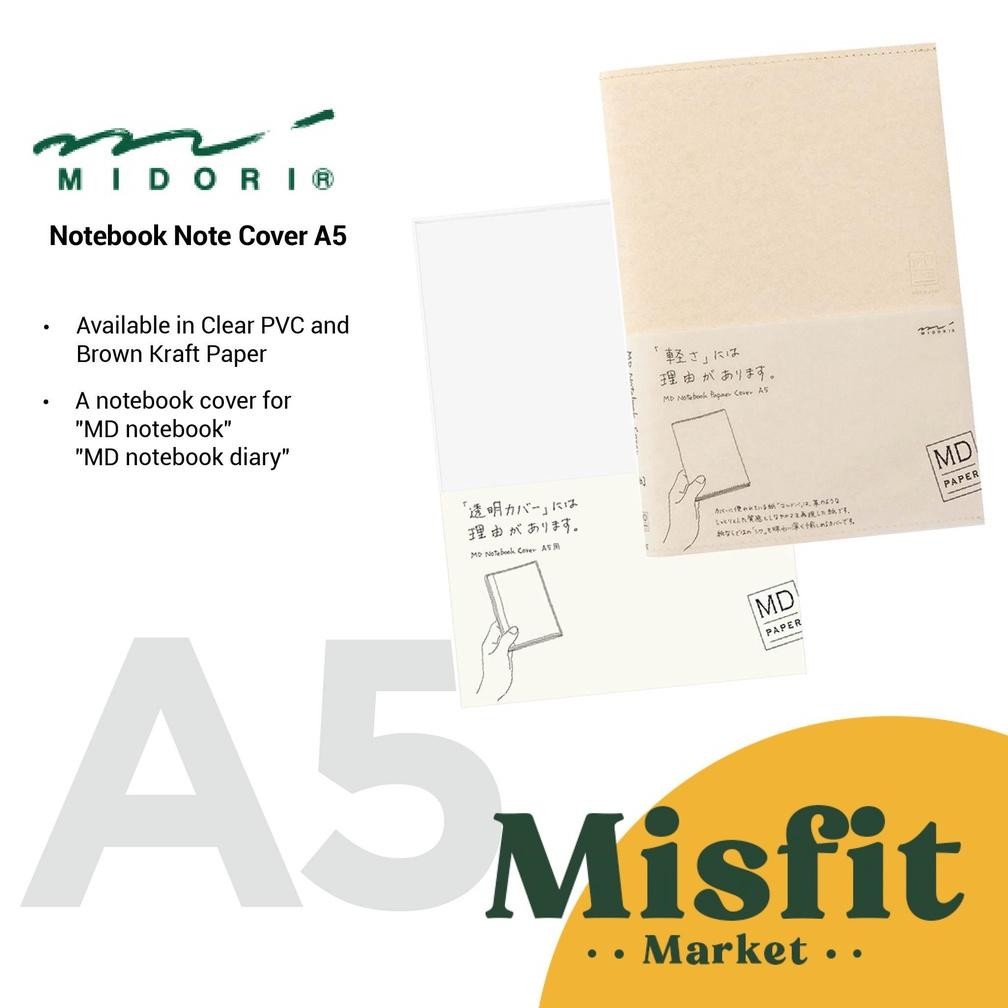 

MIDORI MD Notebook Note Cover A5 A6 B6 PVC Sampul Buku Journal AST