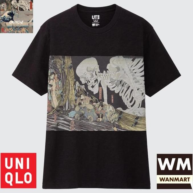 Uniqlo Men Ut T-Shirt Kaos Pria Grafis Edo Ukiyo-E Black (Best Quality)