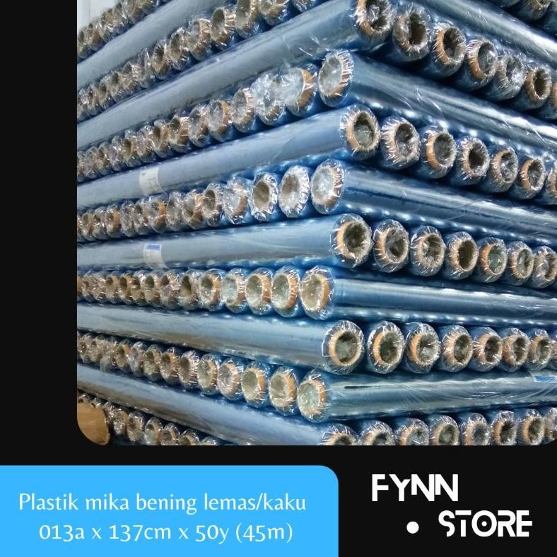 

Plastik mika bening lemas / kaku 0.13a x 137 cm x 50 yard dijual per roll AST