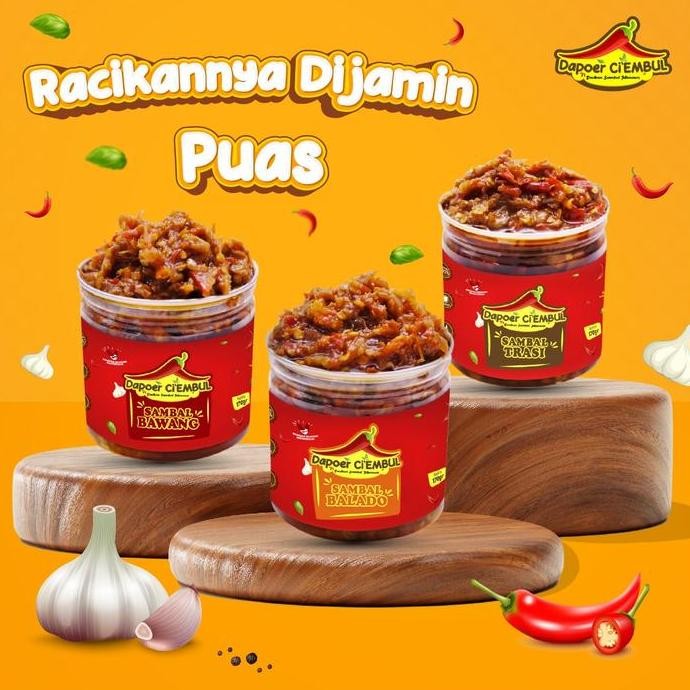 

Dapoer Ci'Embul - PAKET COMBO (Cumi Gemoy+Trasi) - 170 Gr - Sambal Kemasan H24
