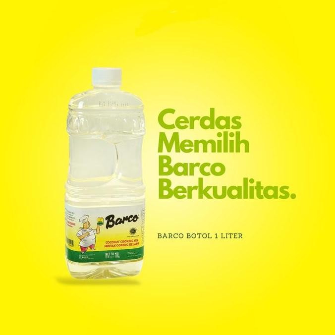 

MINYAK GORENG KELAPA BARCO 1L BOTOL COCONUT OIL NON-KOLESTROL HM