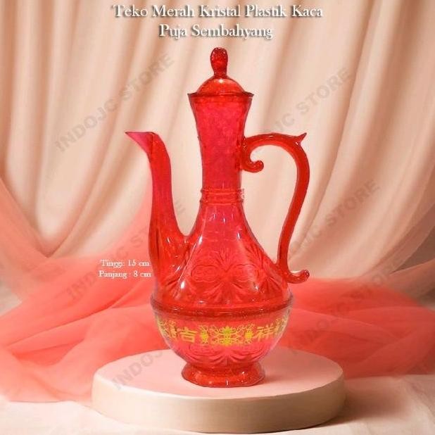 Teko Plastik Kristal Merah