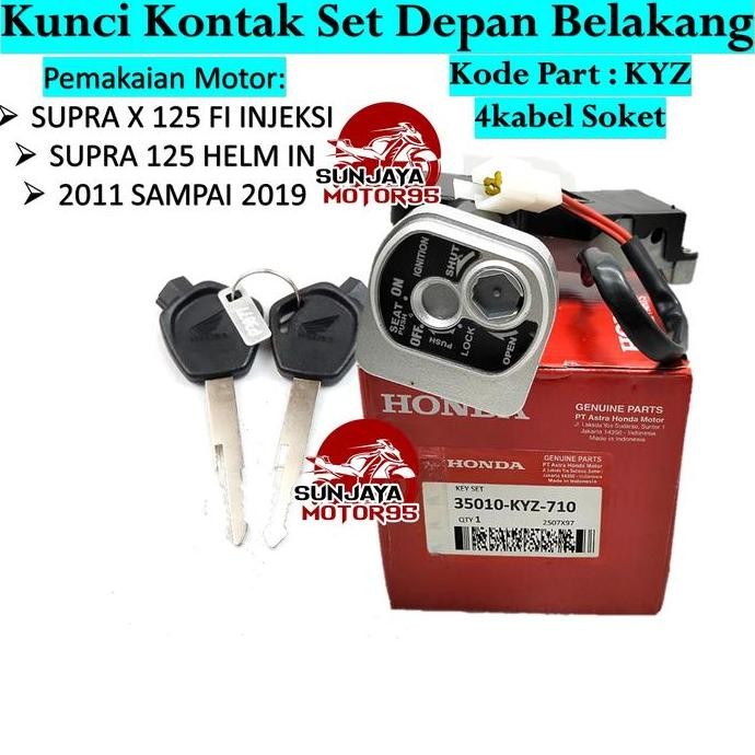 KUNCI KONTAK SUPRA X 125 FI INJEKSI HELM IN SET + KUNCI JOK BELAKANG KYZ Accessories Motor  Anak Kab