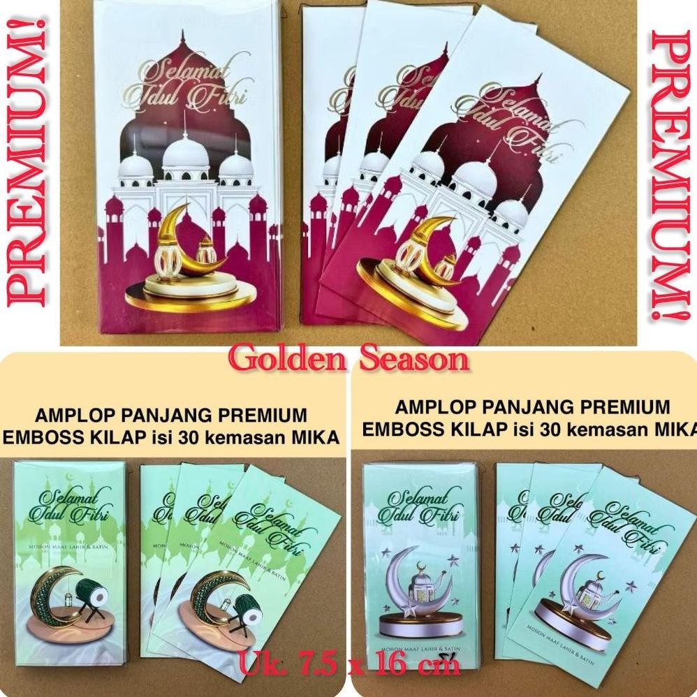 

AMPLOP LEBARAN IDUL FITRI PANJANG ISI 30 Pcs PREMIUM KEMASAN MIKA IDUL FITRI AST