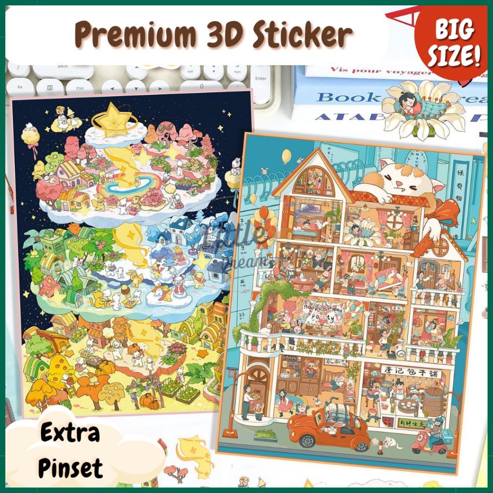 

BIG SIZE STICKER 3D Premium Decoration Creative Mainan Anak Lucu Viral Korea Satisfying Unik AST