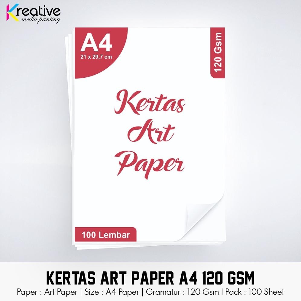 

Kertas ART PAPER (A4 - 120 gsm - 1 pack = 100 lbr) AST