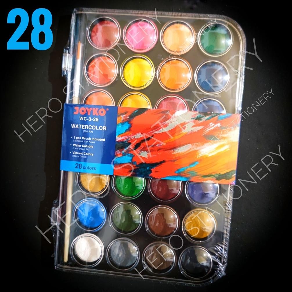 

Set cat air water color watercolor joyko 28 warna WC-3-28 AST