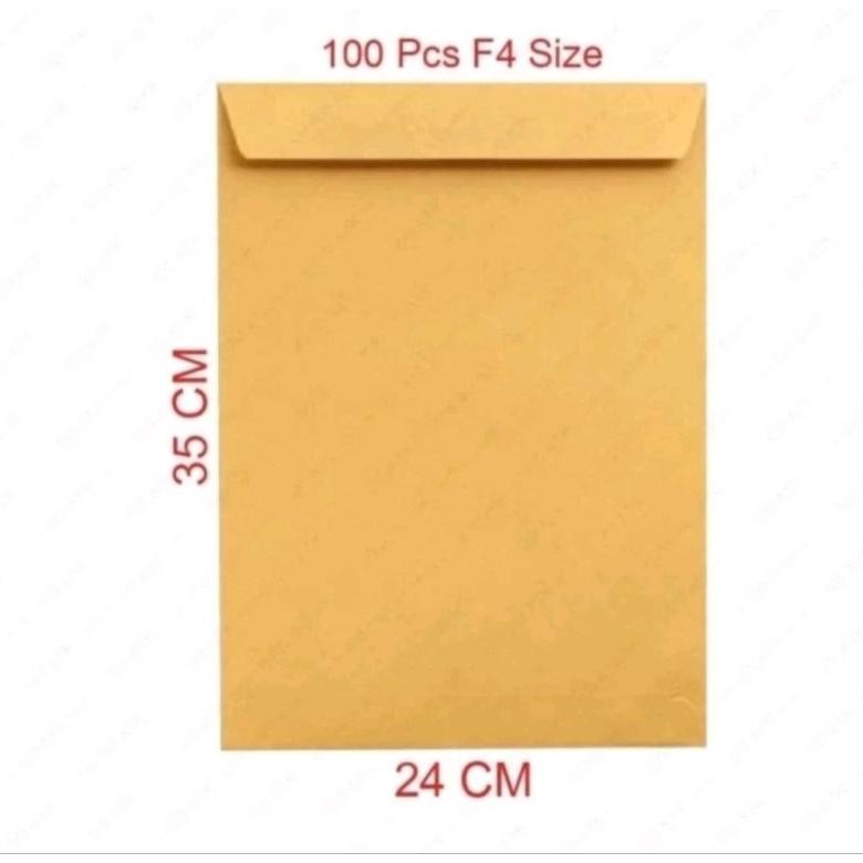 

( 100 lembar ) AMPLOP COKLAT POLOS F4 FOLIO AST