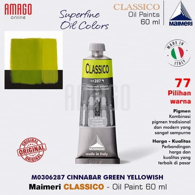 

Cat Minyak Lukis MAIMERI Classico - Oil Paint - Cinnabar Green Yellowish - 60ml - M0306287 AST
