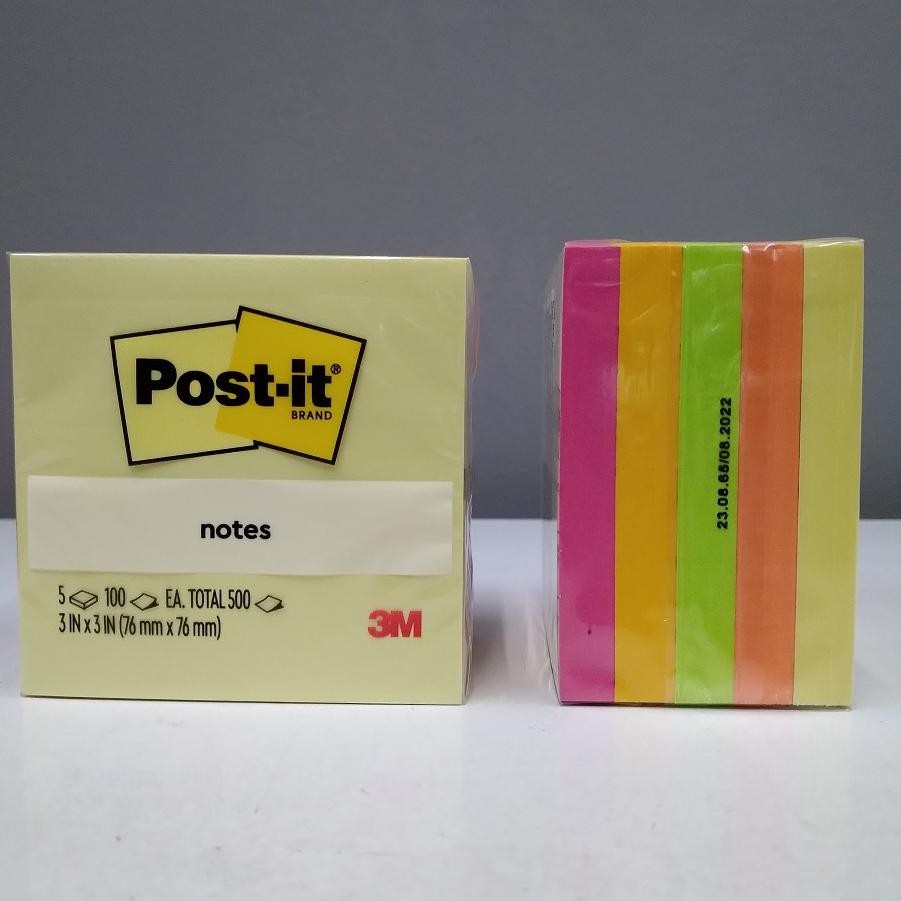 

3M Post It Super Sticky Notes 654-5ASST 3 inch x 3 inch AST