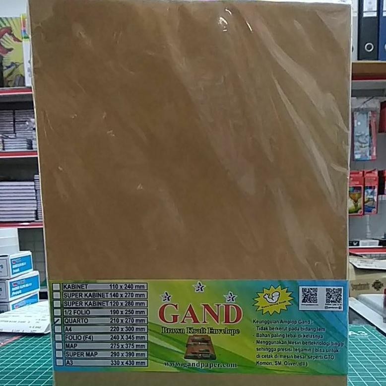 

Amplop Coklat Polos Quarto Gand ( 1pak/100pcs ) AST