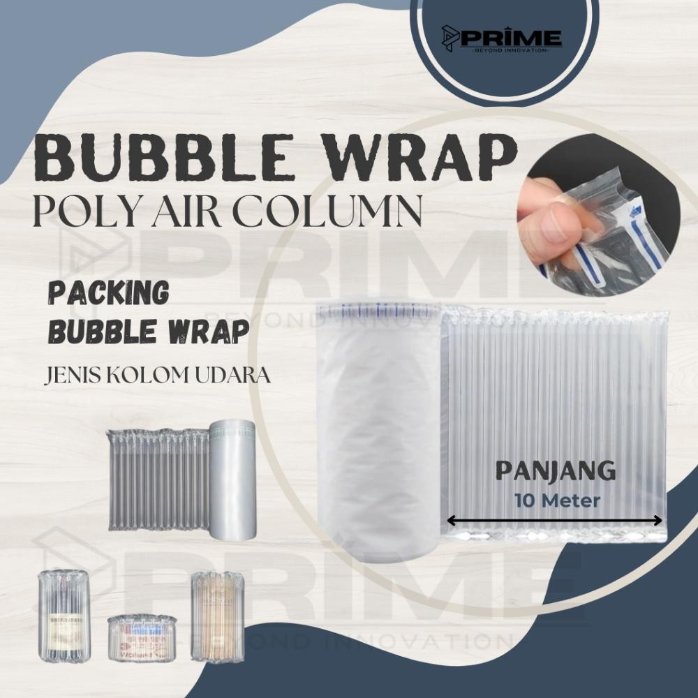 

BUBBLE WRAP KOLOM UDARA 10 METER - AIR COLUMN CUSHION PACKAGING PLASTIK AMAN TEBAL KUAT AST