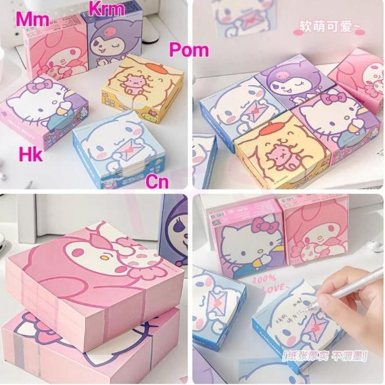 

Memo sobek mini 8x8cm Hello Kitty Melody Korumi Pompompurin Cinamoroll AST