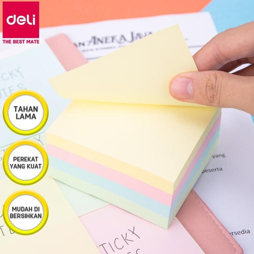 

Sticky Notes DELI EA01703 Memo Tempel 4 Warna Tumpuk 76x76mm AST