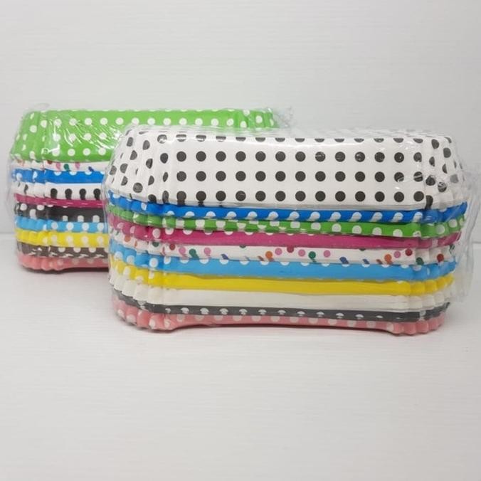 

Kertas alas roti oval laminasi poligonal mixed isi 100 pc AST