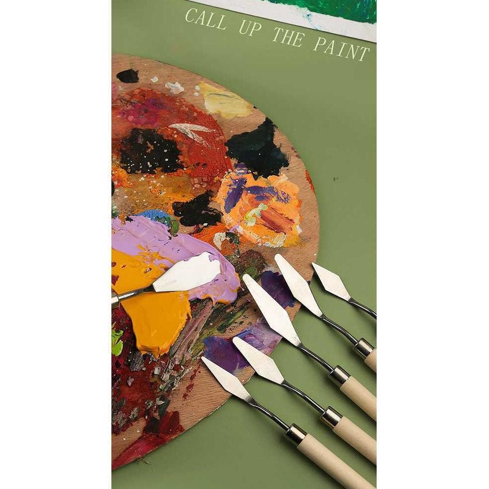 

IMPORT SET Palette Knife 7PCS SET LUKIS BUTTERCREAM ART BAKIN DEKORASI KUE PALETE PISAU UKIR HIAS LUKIS FONDANT TOOL CLAY AST