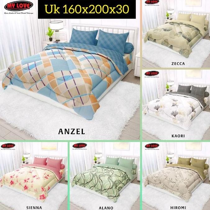 Bedcover All New My Love UK 160x200x30 / Bed Cover  My Love Queen Tinggi 30 / Satu Set Bedcover 160x
