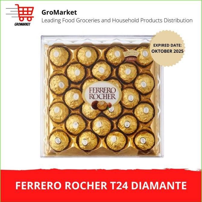 

Ferrero Rocher Chocolate T24 Diamante Cokelat Snack Manisan Food