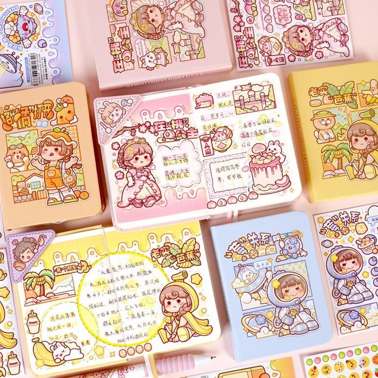 

A7 Pocket book Buku catatan persegi Buku Jurnal Mochi Notebook Diary AST