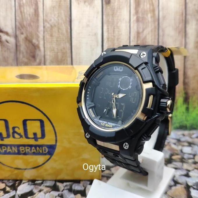 Tersedia Q&Q QQ QnQ Analog Digital Jam Tangan Pria Karet GW80J001Y Original