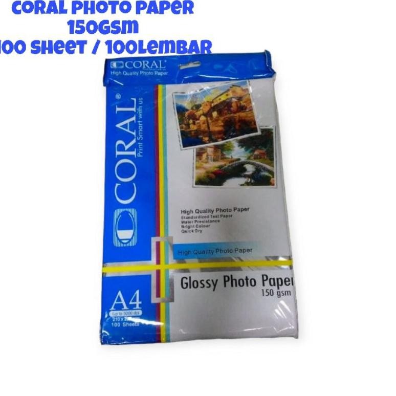 Viral Coral Photo Paper Glossy 150G / 100Lembar / Kertas Foto Coral 100Lembar Kt78