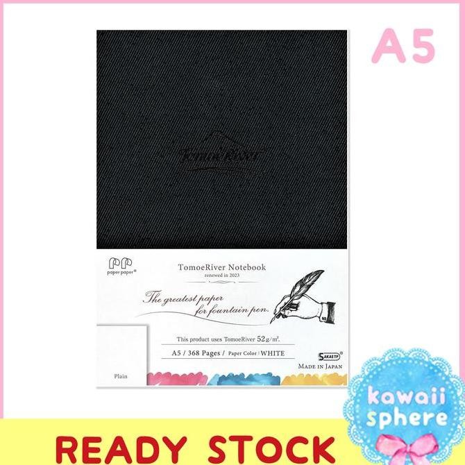 

Sakae Tomoe River Paper 368 Pages Notebook A5 | Blank /Grid /Dots | 1 Day 1 Page Notebook | 52 Gr White Co