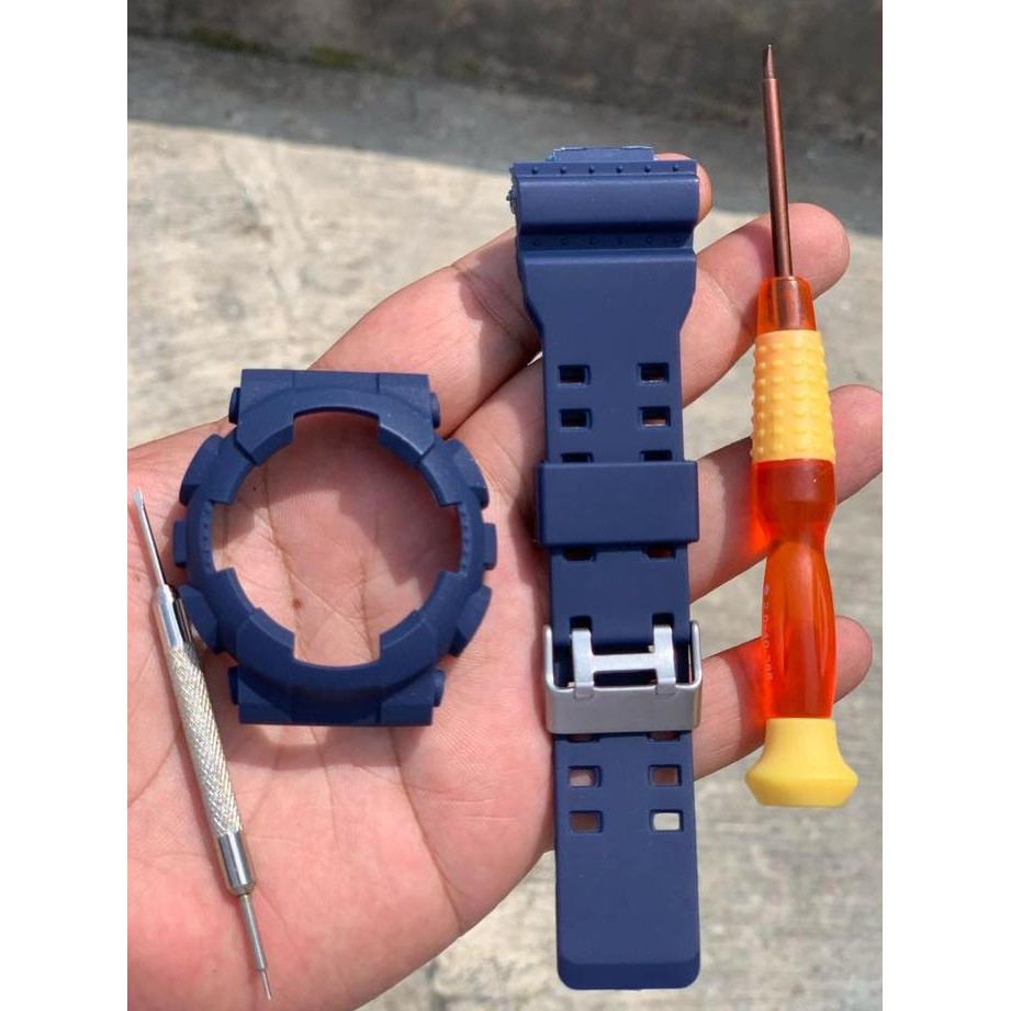 Tersedia Navy bazel jam Bezel jam tangan set g shock GA100 GA-110