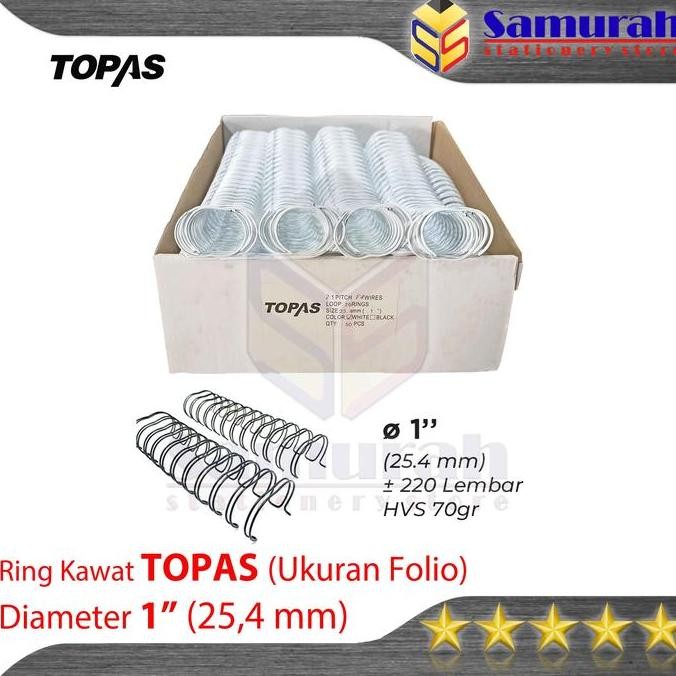 

Ring Binder Kawat Topas Folio 1" / 25,4 Mm 38 Wire Ring Binding 2:1 Co