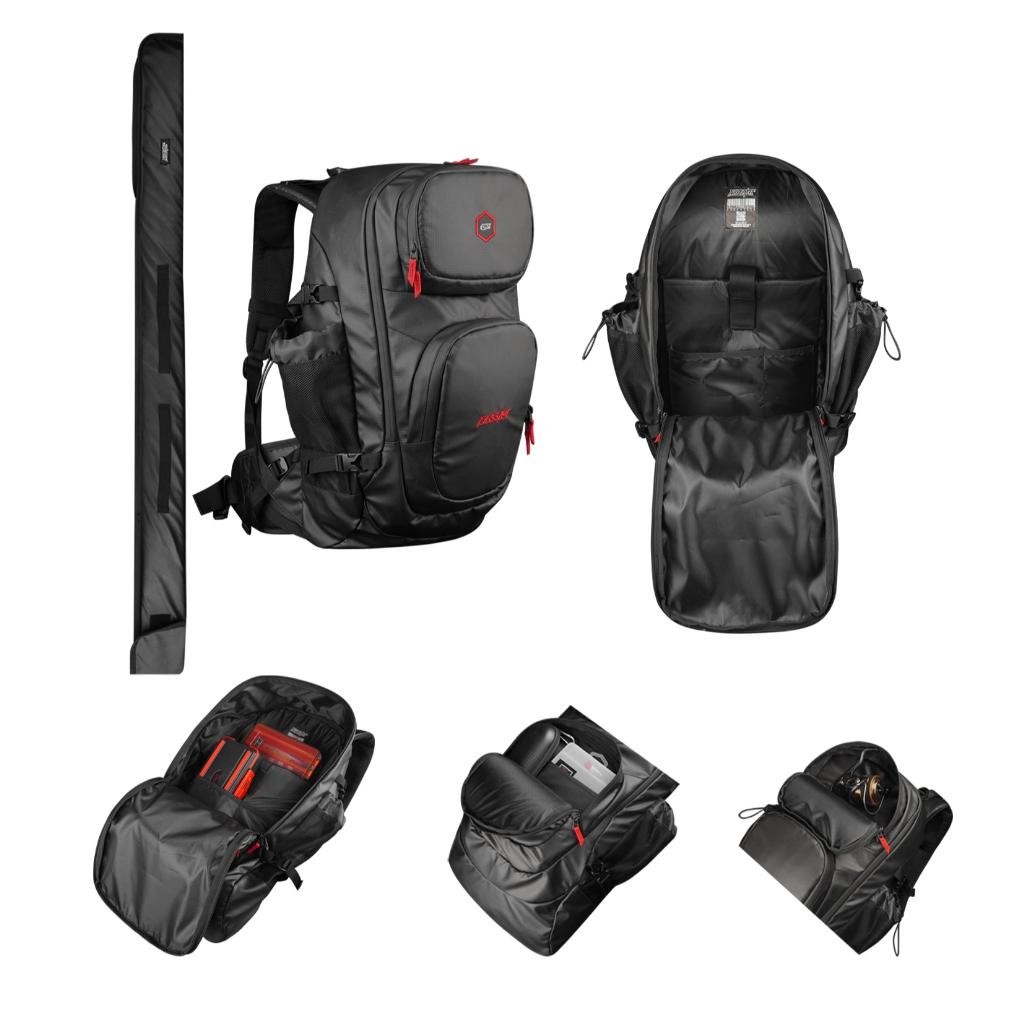 Firecast | Tas Pancing | Firecast Backpack Rod Cover | Aragorn Black Red