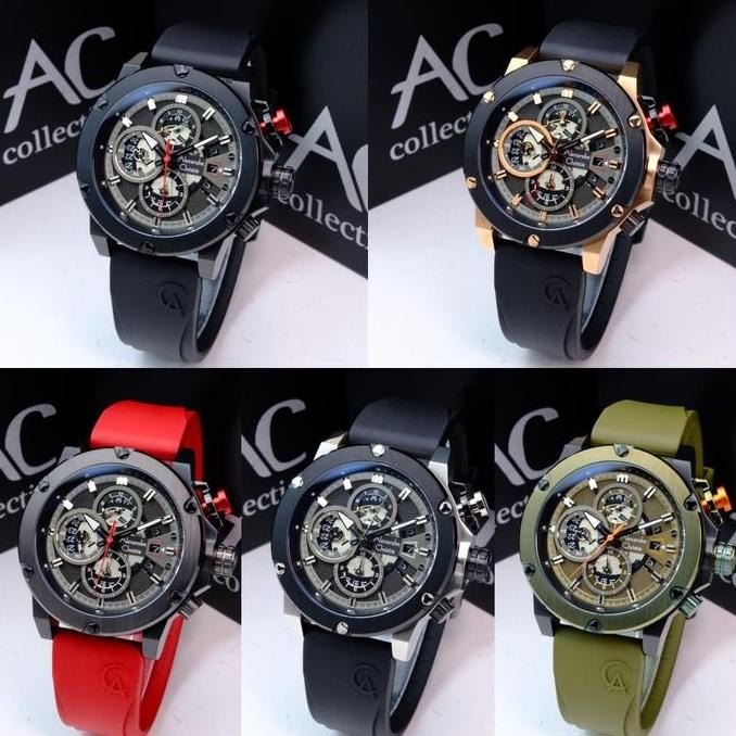 Tersedia JAM TANGAN PRIA ALEXANDRE CHRISTIE AC 6491 AC6491 BLACK RUBBER ORIGINAL