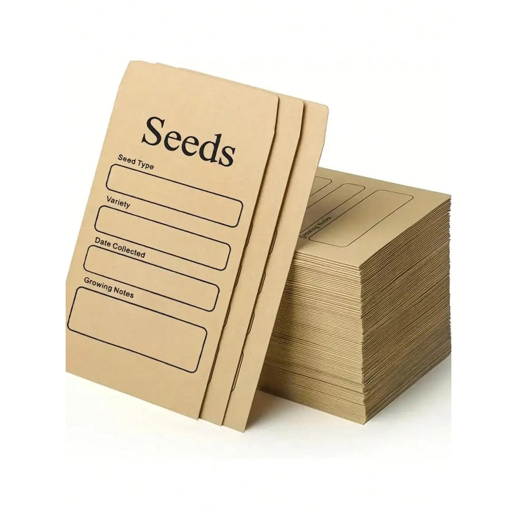 

20Pcs Seed Envelopes Small Self-Adhesive Sealed Seed Envelopes Kraft Paper Seeds Collect Flower Vegetable Seeds