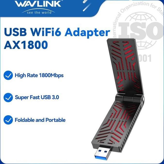 Wavlink Ax1800 Usb Wifi 6E Adaptor Dongle Jaringan Nirkabel Dual Band New Stok