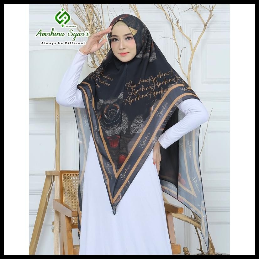 HIJAB/INSTAN/ SYARI KHIMAR PRINTING PREMIUM AMRHINA / JILBAB SYARI / HIJAB PRINTING A03