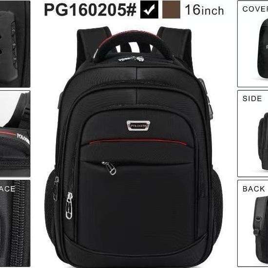 Tersedia Ransel POLO GEM POLO GIVES 16Inchi Tas Pria Wanita USB Keylock Rasel Laptop Tas Kerja Backp