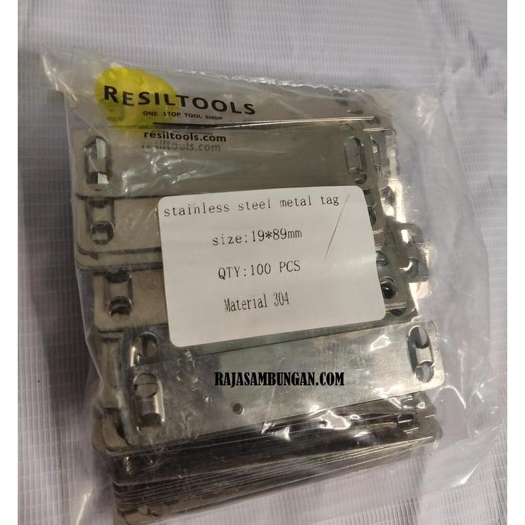 

Marker Plat Nama 19 X 8.9 Mm Cable Ties Stainless Steel Plate Isi 100 Co