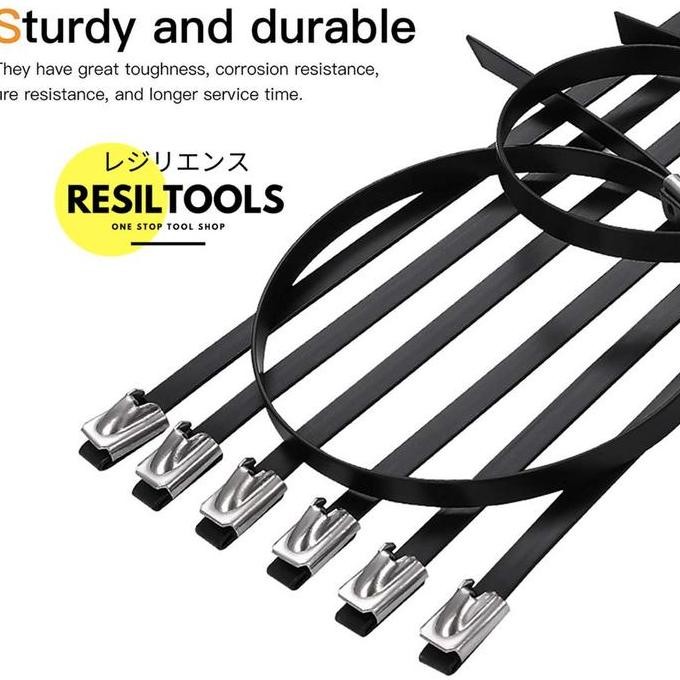 

Kabel Tis Stainless Hitam Cable Ties Stenlis 4.6 X 300 Mm Per Pack Co